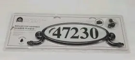 Mbplaq0bam Architectural Mailboxes Reflective Address Number Plaque Black Plastic. New