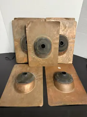 7272-76 Arfco Copper Roof Flashing For Vent Pipe 1 1/4 To 1/2 Inch Lot Of 8