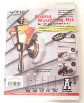 8141 Arlington 018997107510 Plastic Surface/vertical Mount 1/2 Inch Lap Siding Mounting Kit With Bui