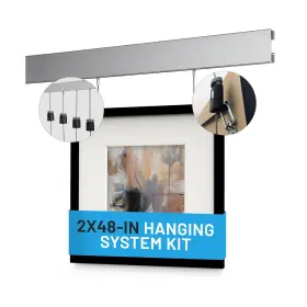 W6750 As Hanging Display Systems 8-ft Picture Kit Complete Set Covers 8 Linear Ft Of Wall 2 Click S