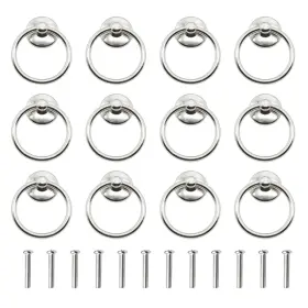 Asamuyu 725683312751 12 Pieces Drawer Pull Ring Knobs Metal Handle Silver