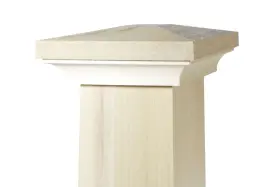 Ascension Stair Parts 084282479990 930 - Flat Peak Newel Cap For Use With 3 Inch Posts Poplar