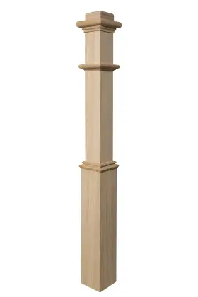 Ascension Stair Parts 084282480286 960 - Wood Box Newel Plain Style With Pedestal 48 Inch Elegant Sleeve D