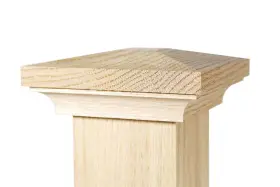 Ascension Stair Parts 744904557818 930 - Flat Peak Newel Cap For Use With 3 Inch Posts Red Oak