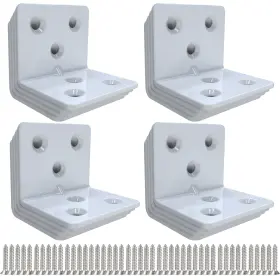 Aufuga 15.x1.2x1.2 16pcs White Stainless Steel Corner Bracket Joint Right Angle L Shape Heavy