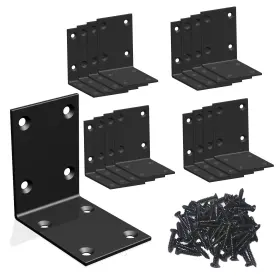 Aufuga Bracket 2.8x2.8x2inch 16pcs L Heavy Duty Corner Brace Stainless Steel Shelf Black Large A