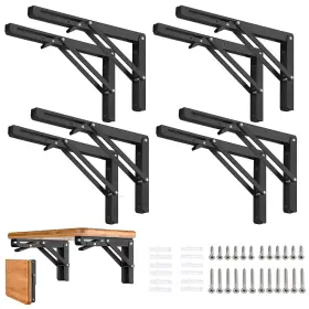 10in8p Autohj Folding Shelf Brackets 10 Inch 8 Pcs - Diy Wall Mounted Bracket For Gar