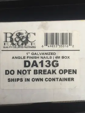 Da13g B&c And Eagle 1 Inch 15 Gauge Galvanized Finish Nails 4m Box New