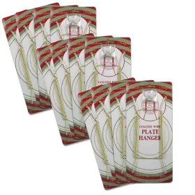 1306-8-12 Banberry Designs Brass Vinyl Coated Plate Hanger 8 To 10 Inch - Set Of 12 Pcs Clear Sl