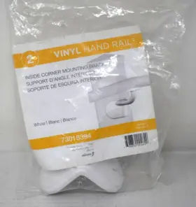 73018394 Barrette Inside Corner Mounting Bracket Vinyl Handrail White