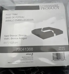 73041368 Barrette Aged Bronze Post Trim 4.25 Inch X 4 1/4 Two Pack