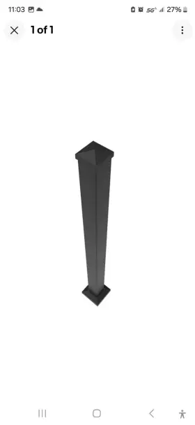 73043046 Barrette Outdoor Living Rail Post 2.5 Inch X X39 Aluminum With Trim Matte Black