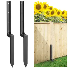 Bavnnro 631060188287 2pcs Fence Post Repair Kit Heavy Duty Stakes Anchor Ground Spike For Fix Broken