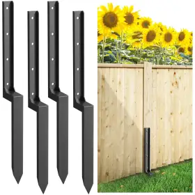 Bavnnro 631060188294 4pcs Fence Post Repair Kit Heavy Duty Stakes Anchor Groun