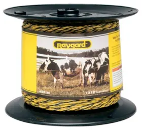 Baygard 054711001283 Electric Fence Wire Yellow And Black Aluminum Fiberglass 1 312-ft. Spool -128
