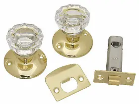 1148-pb Belwith Products Llc 5 Pack Passage Door Latch Set Glass Knobs Polished Brass