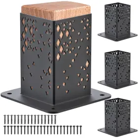 Bhfpb-02-4 Benelabel Creative Design 4 Post Base Pcs Inner Size 3.6 Inch X3.6 Deck