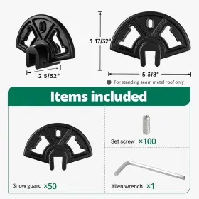 Br03 Benfar Bro3 50 Pack Snow Guards For Metal Roofs Standing Seam Ice Stops Plastic