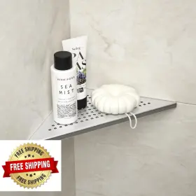 B09y88kbr8 Bernkot 10 Inch Brushed 304 Stainless Steel Recessed Corner Shower Shelf Bathroom