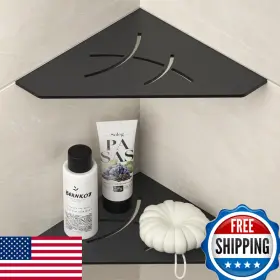 Bernkot B0c13g3nwp Corner Shower Shelf 10 Matte Black 304 Stainless Steel Pentagonal
