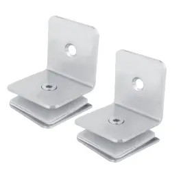 Beufee28y6ch0gd1 Beufee 90 Degree Silver Clip For Glass 2pcs Stainless Steel Bathroom Shower D