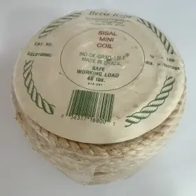 Ssl8100mc Bevis Rope Twisted Sisal 1/4 Inch X 100ft 48 Lbs Work Load Mini Coil