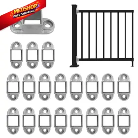 Bh-wabf00100 Bh Railing 20 Pack 1ftft X Aluminum Post Bracket Wall Mount Rail Silver