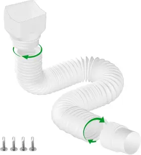 Binazon-099a Binazon 1 Pack White-rain Gutter Downspout Extensions Extender For Rainwater Dra