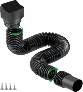 Binazon-099b Binazon 1 Pack Black-rain Gutter Downspout Extensions Extender For Rainwater