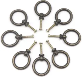Binifimux 613852399613 8pcs Vintage Drop Ring Knobs Pulls For Dresser Drawer Bronze
