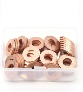 Cf-222 Binifimux 50-pack M10 X 20 2mm Metric Flat Copper Sealing Washers Bronze