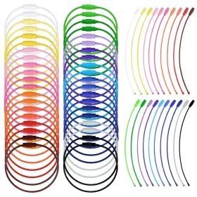 Binxus 639394204260 60 Pcs Metal Wire Keychains 6 Inches Colored Nylon Coated Stainless Steel Me