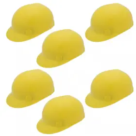 Bison Life 445028429427 Bump Cap With 4-point Pin Lock Suspension Hdpe Style Yellow Pack Of 6