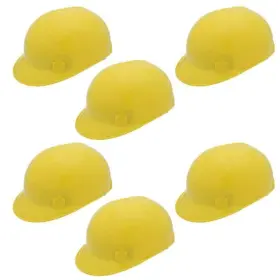 Bison Life 810090086484 Bump Cap With 4-point Pin Lock Suspension Hdpe Style Yellow Pack Of 6