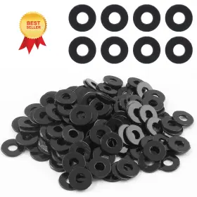 Ty220420-203 Bivethoi 150pcs M4 Nylon Flat Washers 4mm Id 10mm Od 1mm Thickness Black