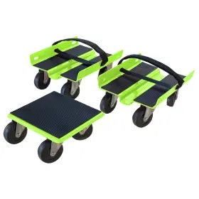 Black Bull 027077602296 1500 Lbs Steel Snowmobile Dolly Set Green