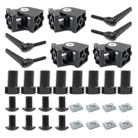 B0ff1fjq2w Blccloy 4 Sets Black 25 Series 10 Aluminum Extrusion Pivot Hinge Swivel D