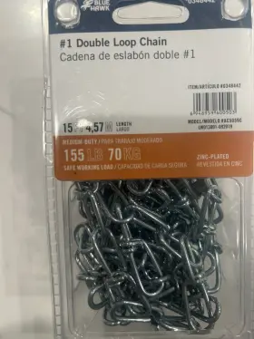 0637475 Blue Hawk New 155 Lb 15ft 4 5m Double Loop Chain Zinc-plated Lot Of 2