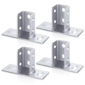 Blulu Dib-blulu-3172 4 Pcs 2 Slotted Hole U Post Base Strut Mount For 1-5/8 Square Single Channel