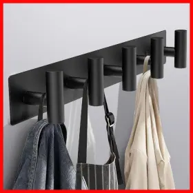 Bntuk Pg001 Coat Rack Wall Mount - 5 Hooks Towel Racks For Bathroom Robes Bags