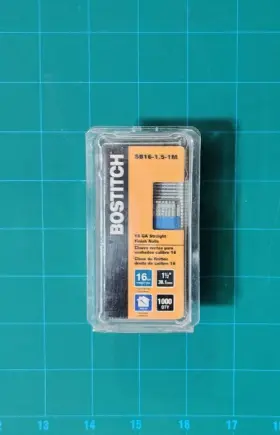 Sb16150 Bostitch 1-1/2 Inch 16 Gauge Straight Finish Nail - Box Of 1000 Opened