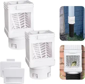 Sd21 Brand Amymark Downspout Filter Leaf Removers Screen Filters 2x3 And 2-pack White