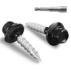 Bnz03001 Brand Bnuok Metal Roofing Screws #10 1 Inch 80pcs Black 10 X 1lb Per Box