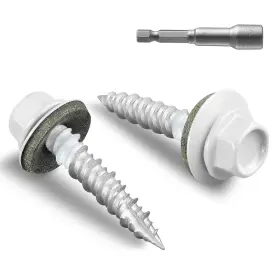 Bnz03005 Brand Bnuok Metal Roofing Screws #10 1 Inch 80pcs 10 X White 1lb Per Box
