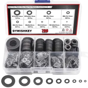 Brand Dywishkey 659499188395 700 Pieces 9 Sizes Black Zinc Plated M2 M2.5 M3 M4 M5 M6 M8 M10 M12