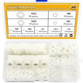 Stbr-600p-nylon-dianquan-zuhe Brand Sutemribor Nylon Flat Washer Assortment Set 600 Pieces 9 M2 M2.5 M3 M4 M5 M6 M8 M10 M12