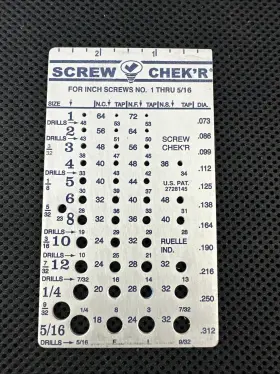 Branded 082045098785 Screw Chek R Sae/ Inch Thread Size Gauge 1 To 5/16 1/8 Heavy