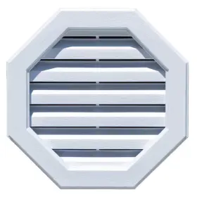 240330001 Branded 16 Inch X 17.50 Polypropylene White Octagonal Gable Vent