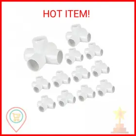 Branded 696629695194 12 Pack 1 Inch 5 Way Pvc Elbow Fittings 5-way Cross Fitting Connector For B
