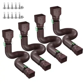 Og154 Branded Rain Gutter Downspout Extensions Extender 4 Pack Brown